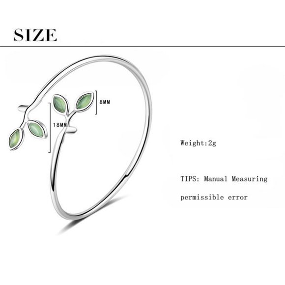 NEW 925 Sterling Silver Leave Opening Bangles - Picture 2 of 5